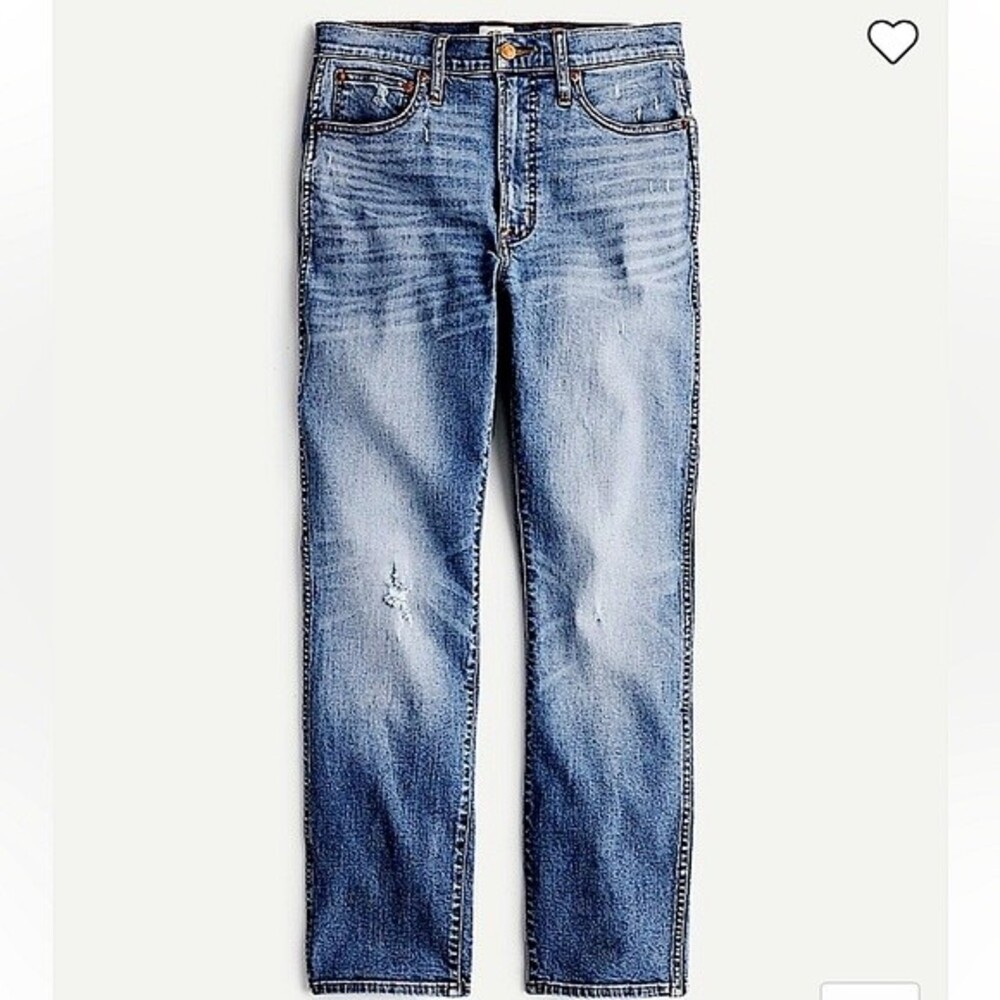J Crew 10” High Rise Vintage Straight Jeans in Surf Storm Wash Size 26